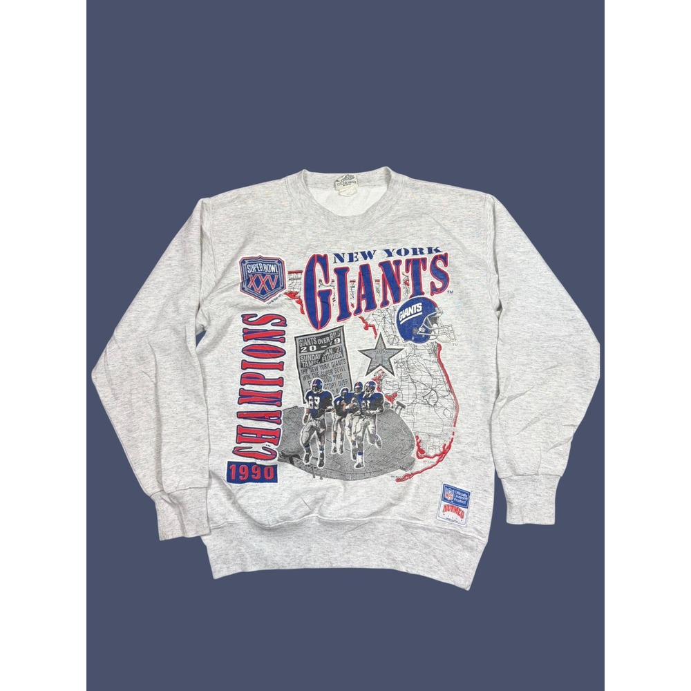 Vintage Nutmeg Mills New York Giants Super Bowl XXV Champions Sweatshirt Gray L
